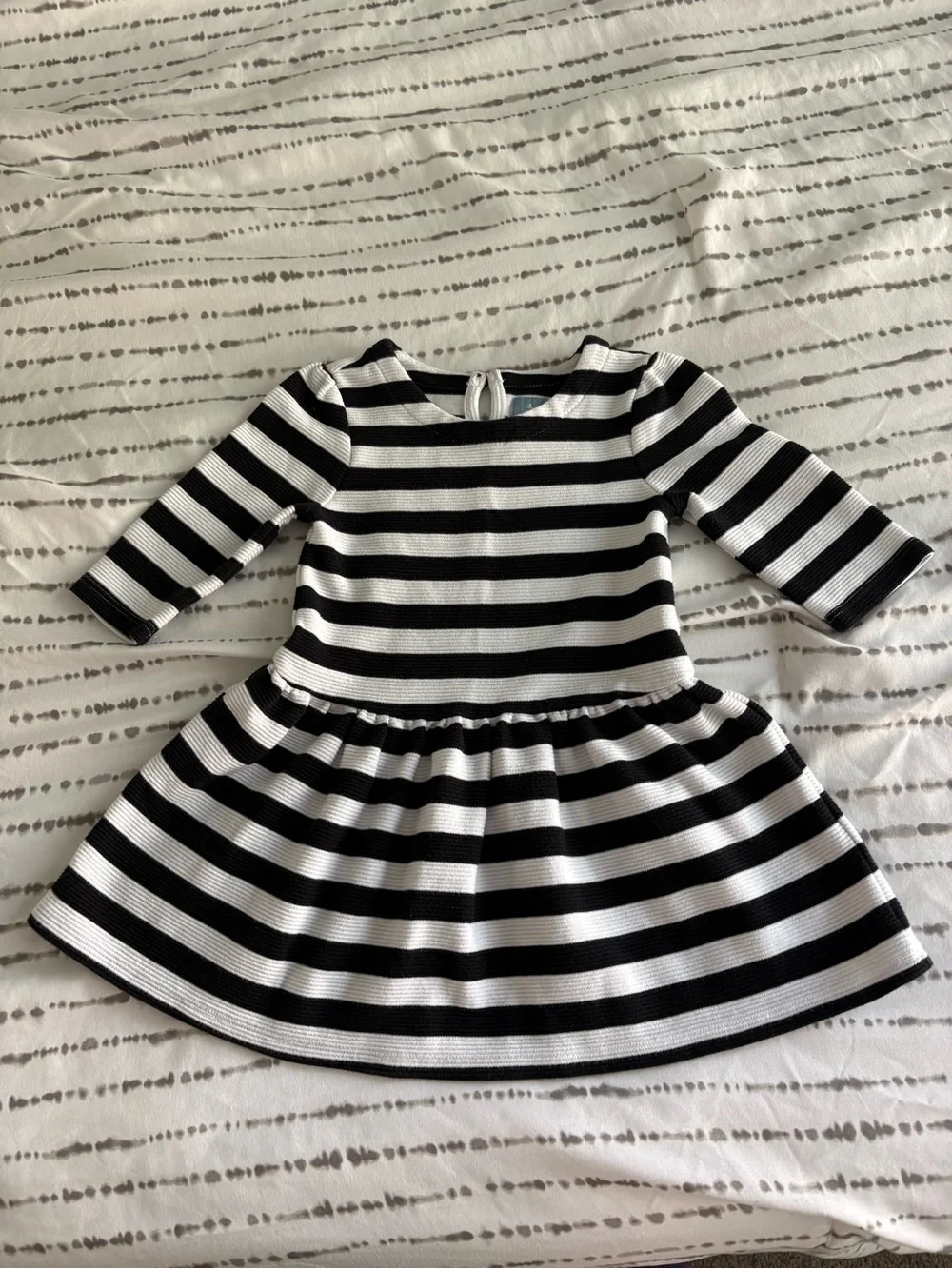 BABY GAP Black and White Striped Toddler Girls' Casual Dress 3T